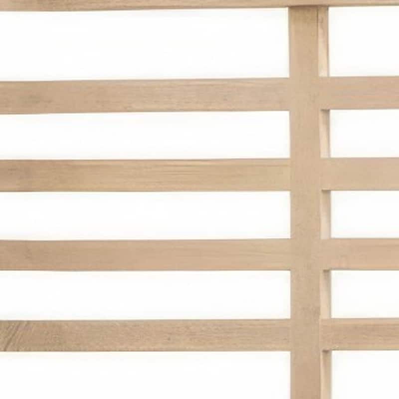 HomeRoots Brown Carved Geometric Solid Wood King Bed Frame