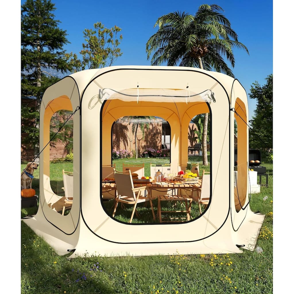 Outdoor 12x12 Ft Instant Pop Up Canopy Tent for Patio, Backyard, Deck - N/A