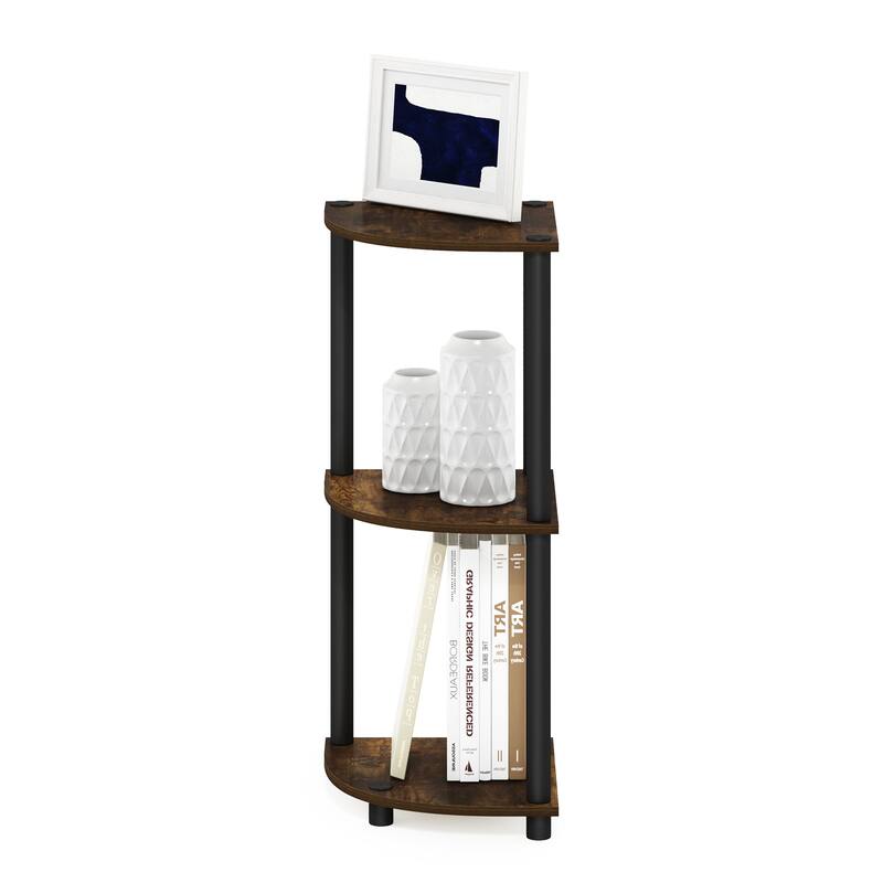 Furinno Turn-N-Tube 3-Tier Corner Display Rack Multipurpose Shelving Unit