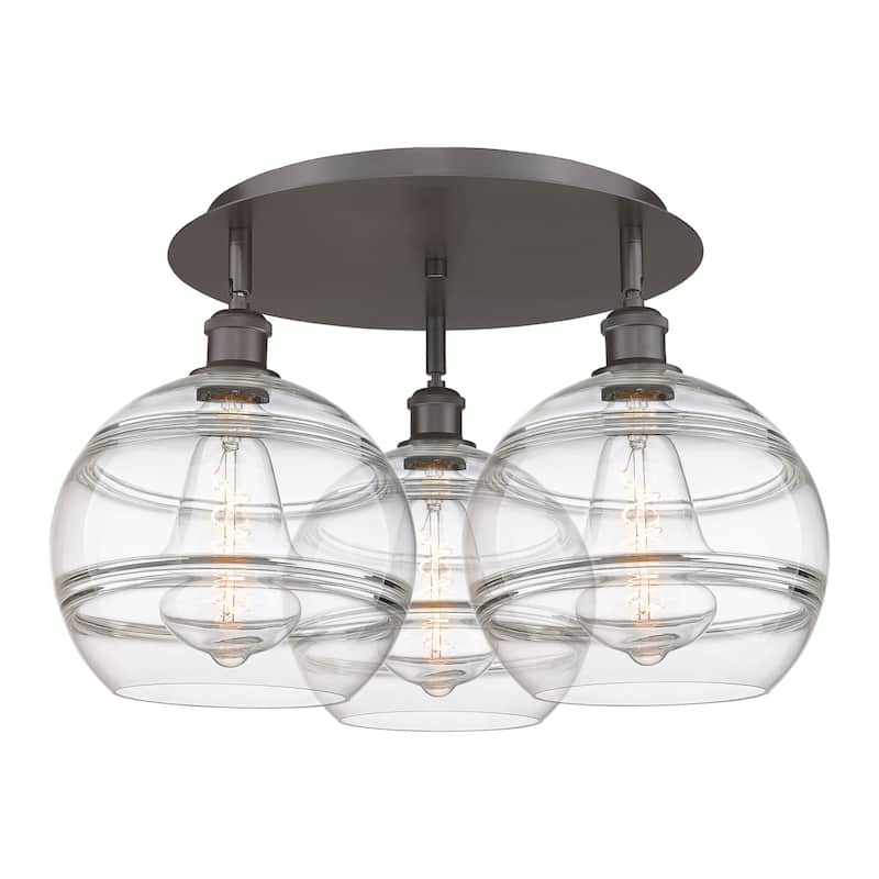 Innovations Lighting 516-3C-13-22 Rochester Flush Rochester 3 Light - Oil Rubbed Bronze / Clear
