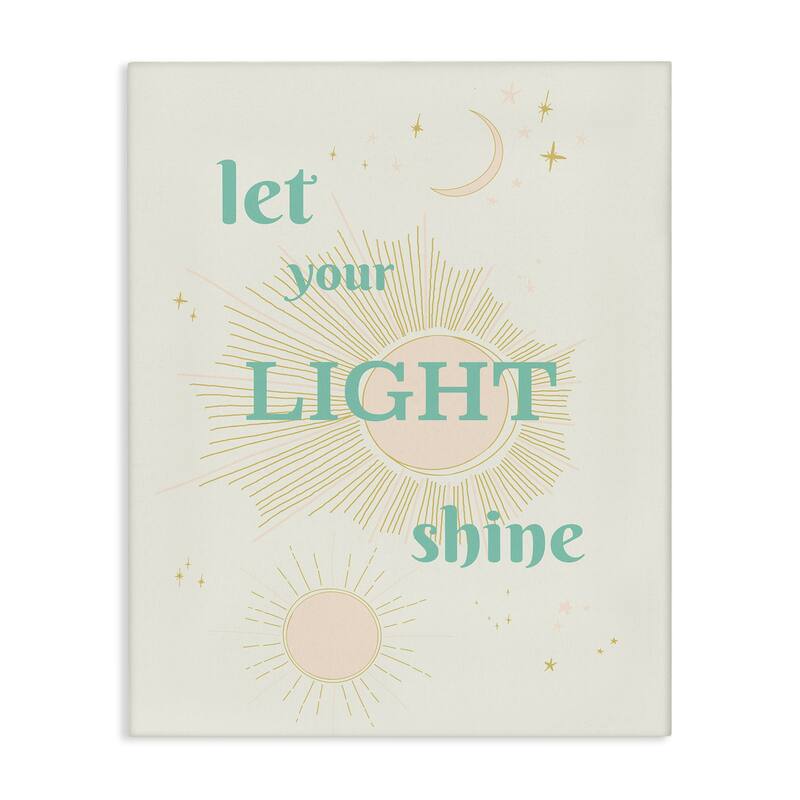 Stupell Let Your Light Shine Canvas Wall Art Design By Sweet Melody Designs - 30 x 40