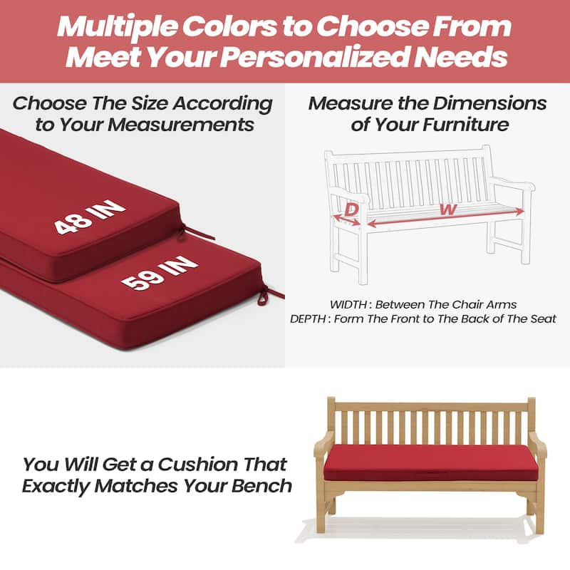 Outdoor Settee Bench Seat Cushion Patio Swing Cushion Loveseat Cushion
