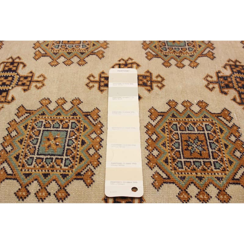 ECARPETGALLERY Hand-knotted Antalya Vintage Cream Wool Rug - 3'9 x 4'7
