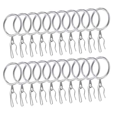 28pcs Metal Curtain Hook Rings with Pin-on Hooks