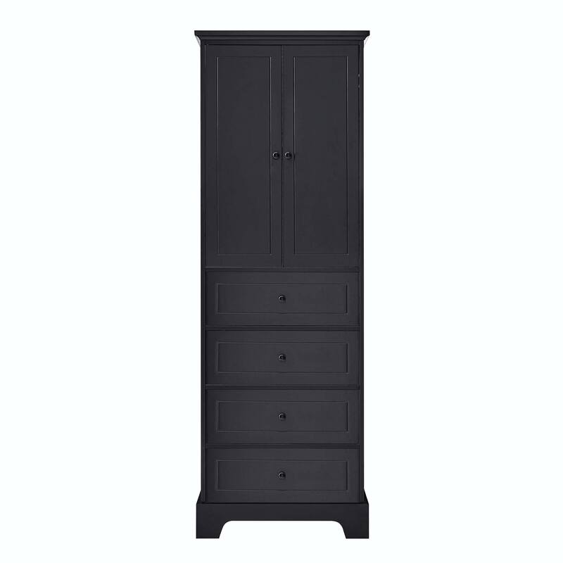 Storage Cabinet with 2 Doors and 4 Drawers