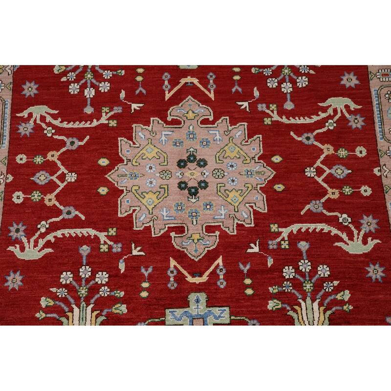 Vegetable Dye Oushak Turkish Rug Hand-knotted Wool Carpet - 6'5"x 8'3"