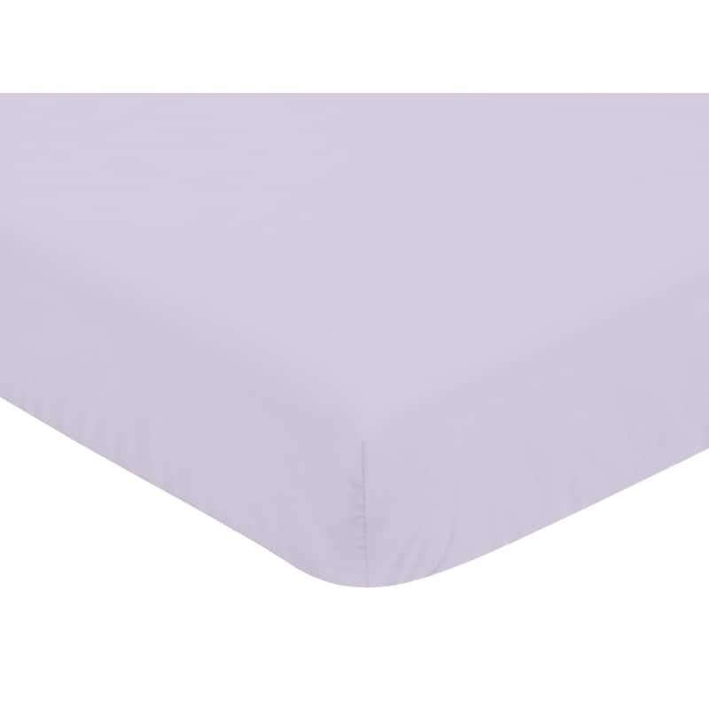 Sweet Jojo Designs Lavender Purple Watercolor Floral Collection Fitted Crib Sheet