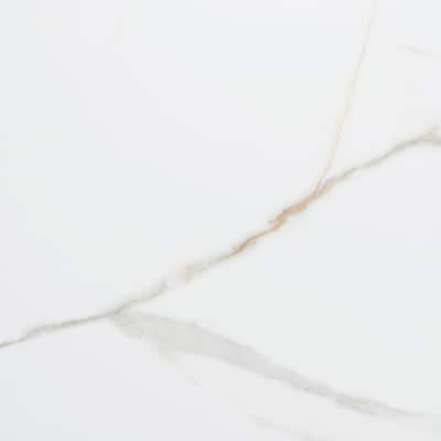 Chronos 13x13 White/ Gold Matte Marble Look Porcelain Tile - Floor, Wall