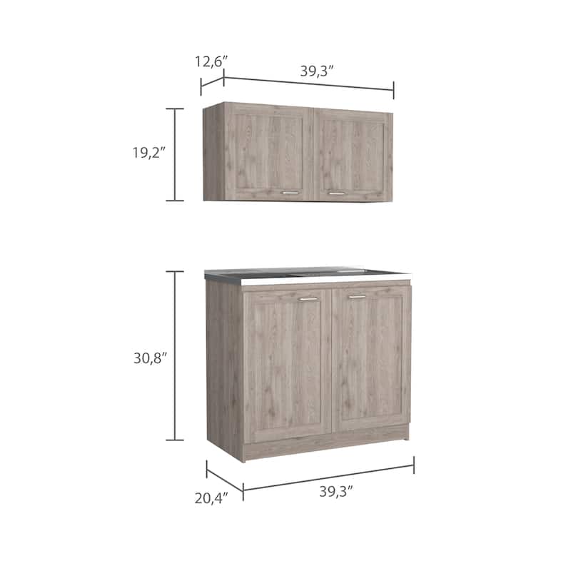 FM Furniture Perseus Cabinet Set, Two Parts Set
