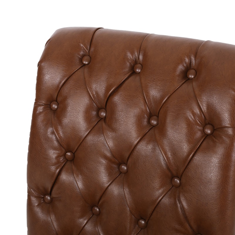Elwood Tufted Rolltop Dining Chairs (Set of 6) by Christopher Knight Home
