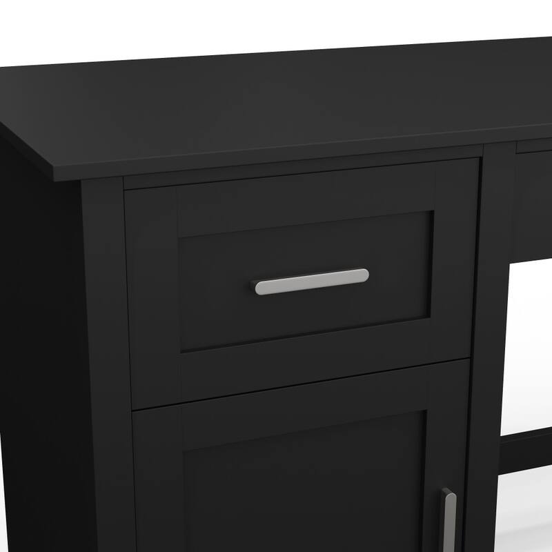 Martha Stewart Shaker Style Wood Home Office Desk with Storage Cabinet and 2 Drawers