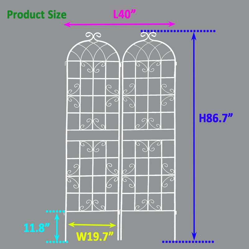 Metal Garden Trellis for Climbing Plants, 2/4 Pack Garden Fence Rustproof Vine Screen Trellis Frame Grow Support Outdoor Trellis
