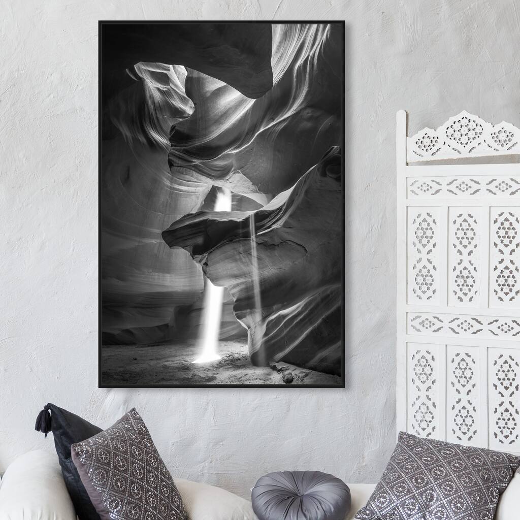 Oliver Gal 'Ojos del Sol' Nature and Landscape Wall Art Framed Canvas Print Desert Landscapes - Gray, White