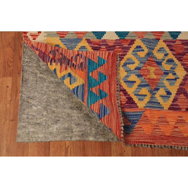 Kilim Oriental Area Rug Hand-Woven Living Room Wool Carpet - 8'2"x 9'6"