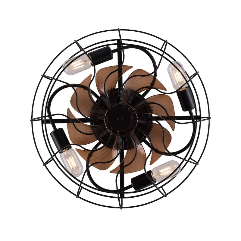 19" Ceiling Fan Light with 6 Speed Remote 8 Blade Reversible DC Motor