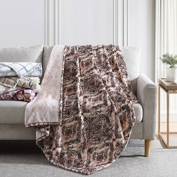 slide 2 of 11, Modern Threads Flannel Reversible Throw 50x60"