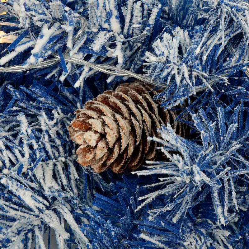 Pre-lit Xmas Tree Artificial Christmas 4-Piece Set in Blue