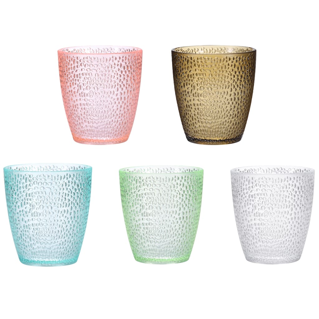 Acrylic Drinking Glasses, 1Set Plastic Reusable Tumblers - Pink