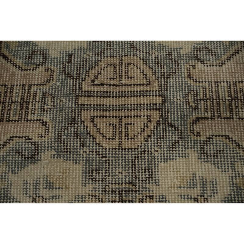 Hand Knotted Oriental 100% Wool Carpet Transitional Medallion Brown Anatolian Area Rug - 9' 7'' X 6' 1''