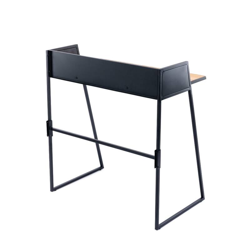 Aero Industrial Wood and Metal Desk Set