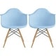 preview thumbnail 25 of 30, Molded Natural Wood Eiffel Dining Chairs (Set of 2) Blue