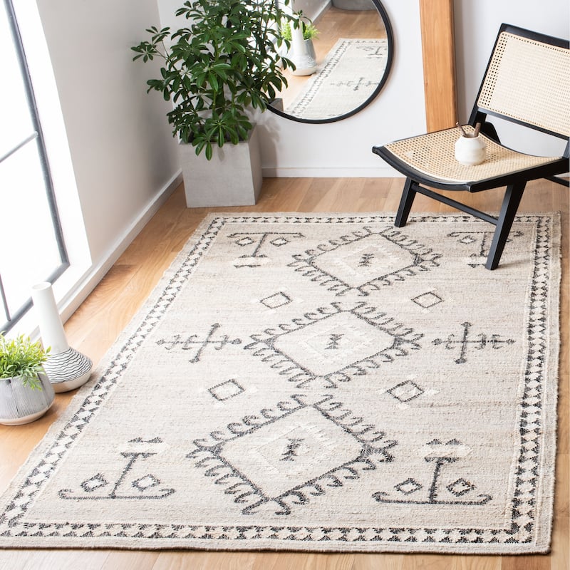 SAFAVIEH Flatweave Kilim Emiljana Jute Rug - 5' x 8' - Grey/Black