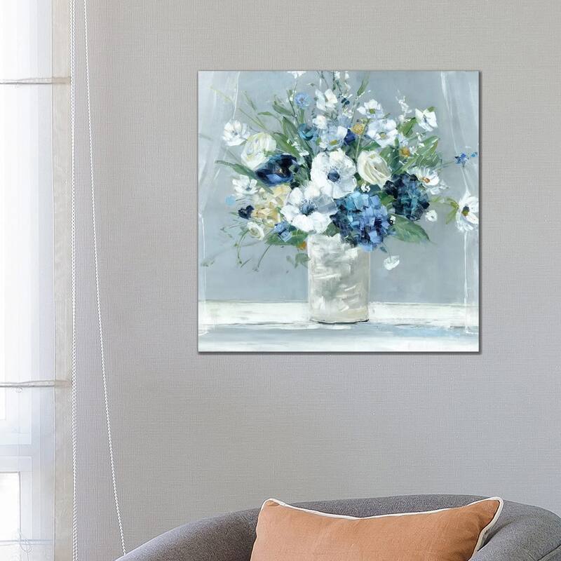 iCanvas "Be Happy Blue" by Sally Swatland Canvas Print - 26x26x1.5