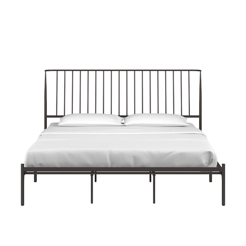 Bliss Metal Platform Bed with Curved Metal Headboard by iQ Modern