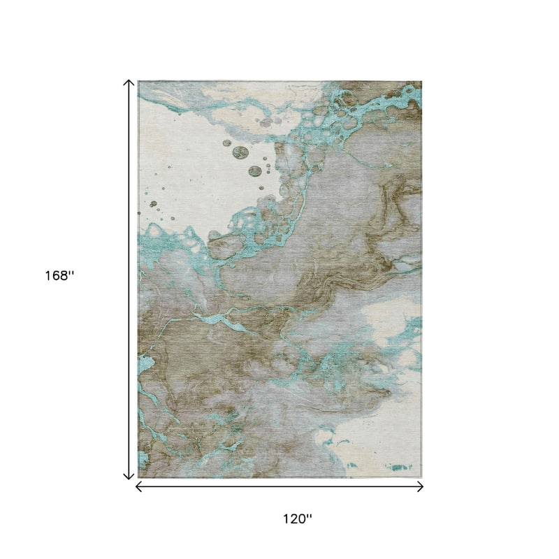 HomeRoots Abstract Transitional Rectangle Outdoor Rug