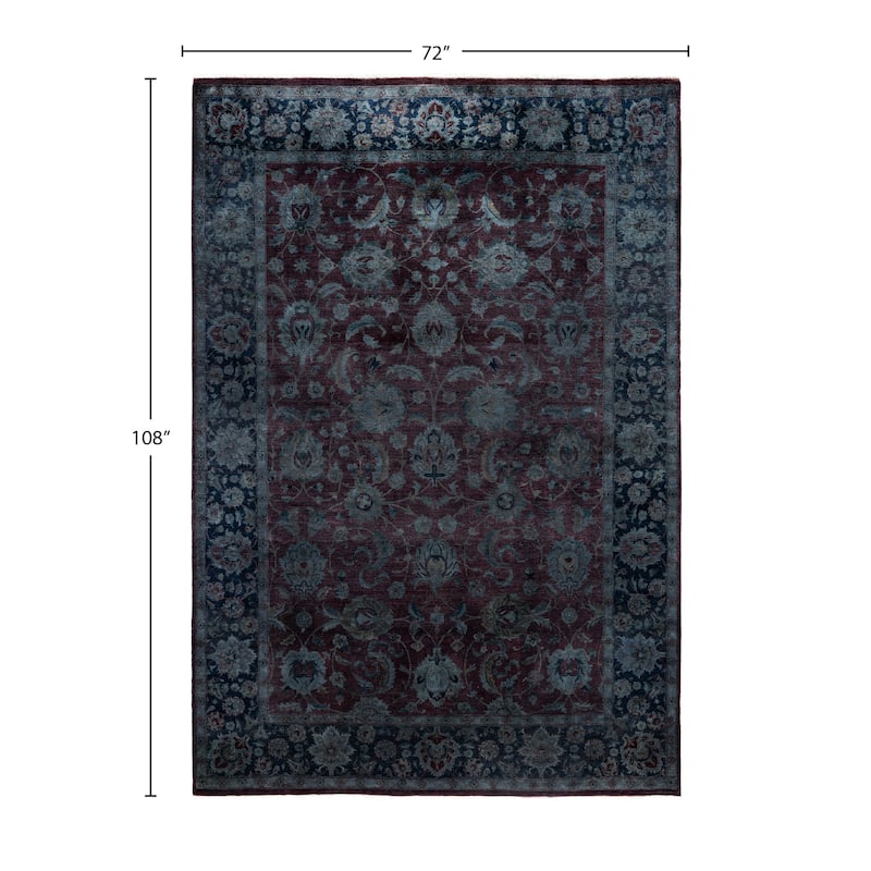 Overdyed One-of-a-Kind Hand-Knotted Area Rug - Gray - 6' 0" x 9' 0"