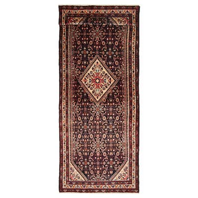ECARPETGALLERY Hand-knotted Andelz Navy Wool Rug - 3'7 x 10'3
