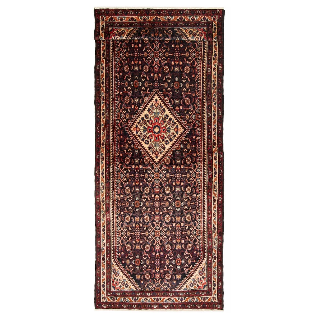 ECARPETGALLERY Hand-knotted Andelz Navy Wool Rug - 3'7 x 10'3