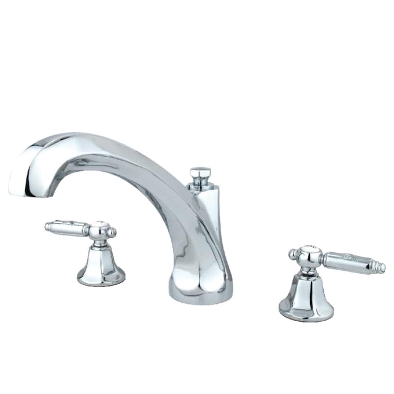 Kingston Brass Georgian Deck Mounted Roman Tub Filler with Lever