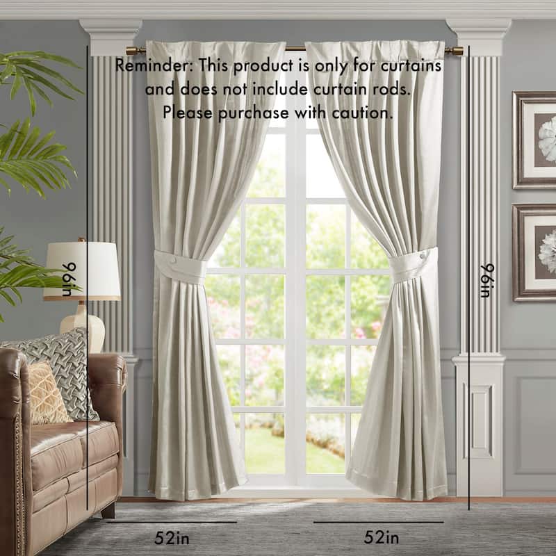 Pleat Curtain Panel with Tieback (Single)