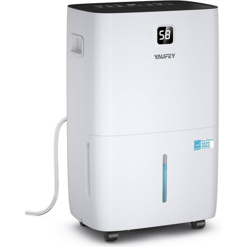 150 Pint Energy Star Dehumidifier for 7,000 Sq. Ft. – Auto Comfort Mode, Ultra Quiet, Drain Hose & Water Tank
