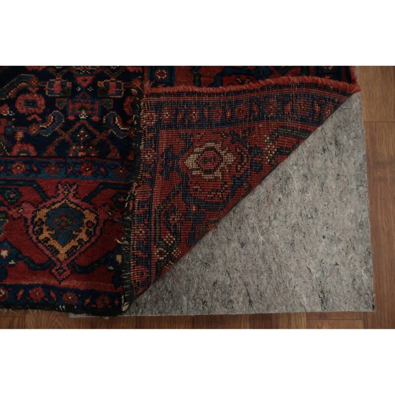 Hand Knotted Oriental 100% Wool Carpet Traditional Geometric Navy Blue & Blues Bidjar Area Rug - 9' 11'' X 5' 2''