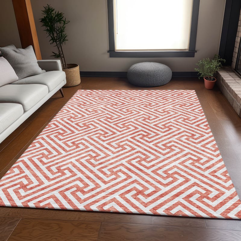 Machine Washable Indoor/ Outdoor Chantille Geo Modern Rug