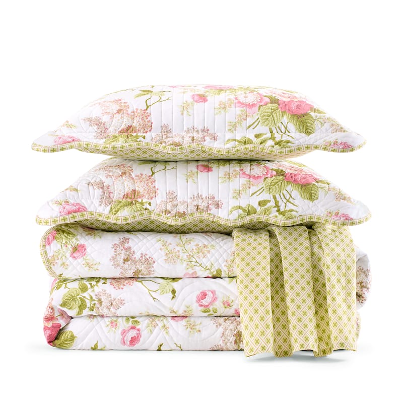 Waverly Stonington 3 Piece 100% Cotton Quilt Set
