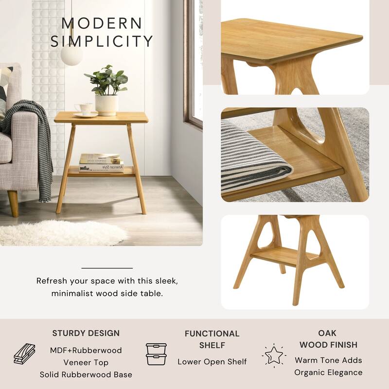 Roundhill Furniture Arona Mid-Century Modern Wood 3-Piece Coffee Table Set