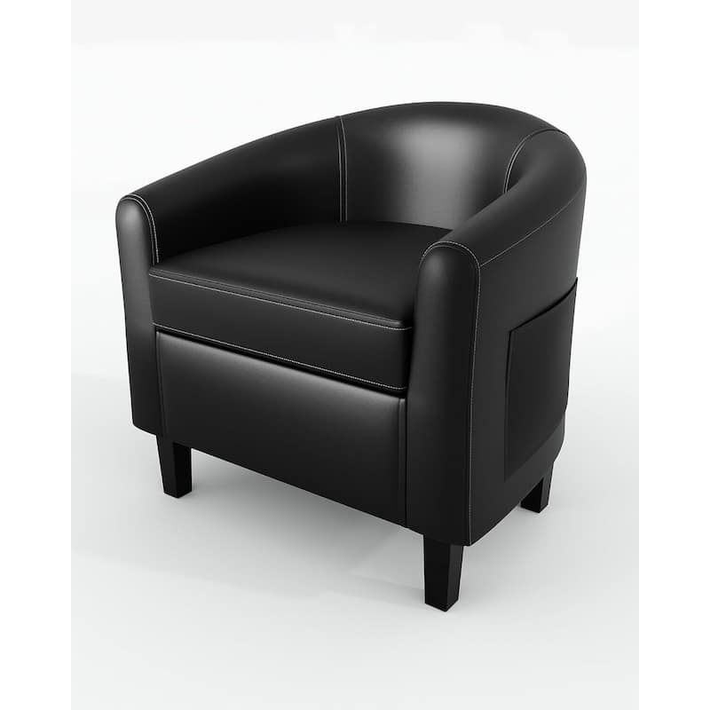 Faux Leather Sofa Accent Chair for Living Room Bedroom Reading Room