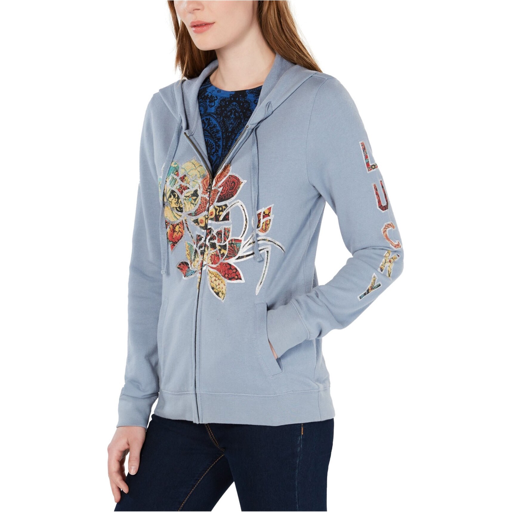 lucky brand floral hoodie