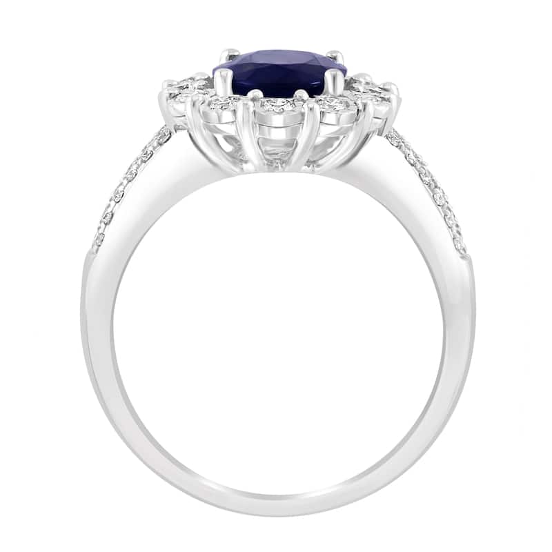 EFFY 14K Gold Diamond Natural Sapphire Ring