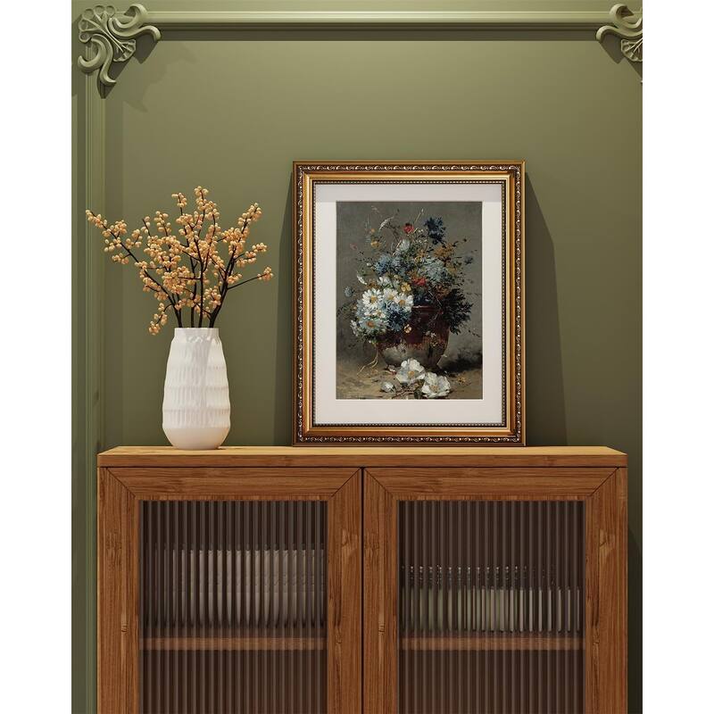 Vintage Gold Framed Daisies Wall Art