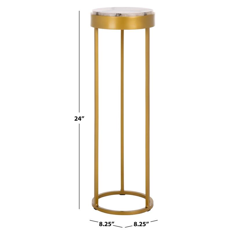 SAFAVIEH Couture Hannahmarie Stone Round Drink Table (Fully Assembled) - 8"W x 8"D x 24"H