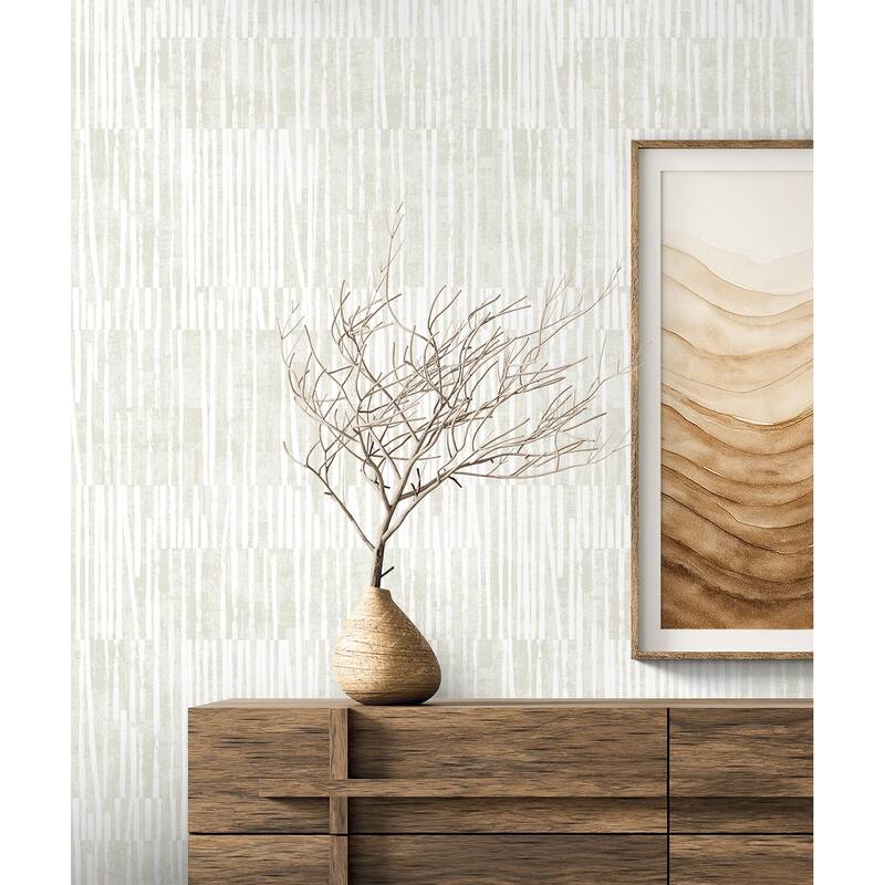 Seabrook Designs Serapha Lines Non-Woven Unpasted Wallpaper