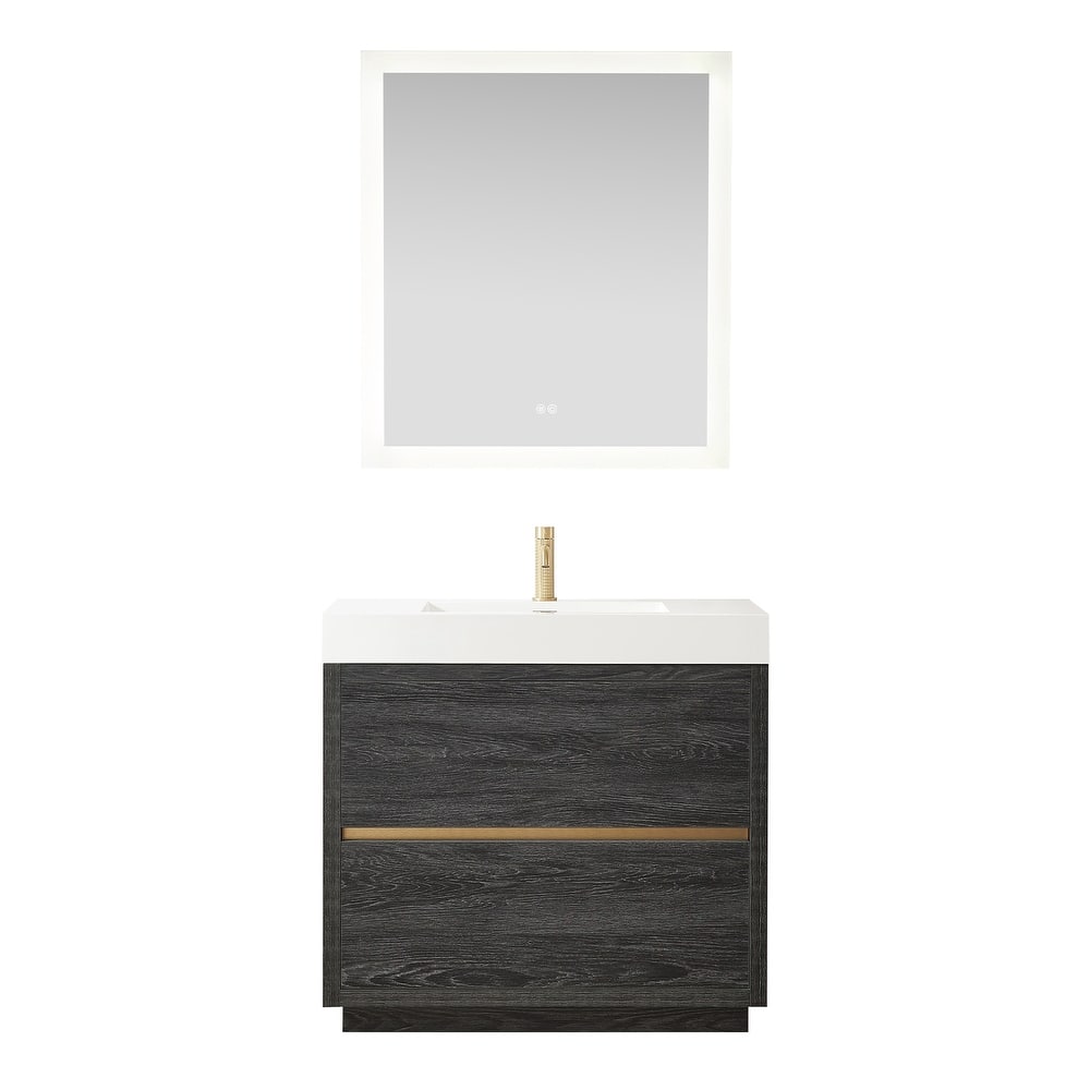 Huesca Bath Vanity with Composite Integral Sink Top and Mirror