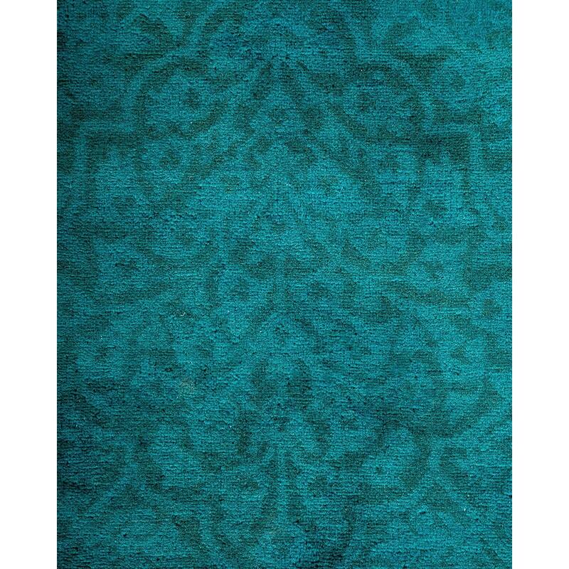 Overton Hand Knotted Wool Vintage Inspired Modern Contemporary Overdyed Blue Area Rug - 12' 3" x 16' 7"