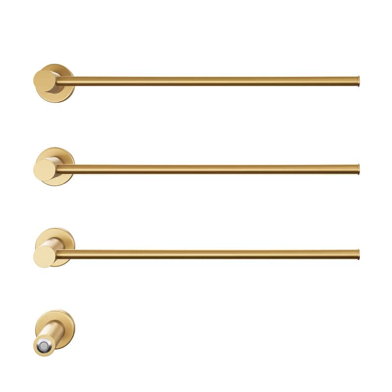 Claire 3-Bar Electric Towel Warmer In Brushed Gold - 19.69" x 40.94" x 4.45"