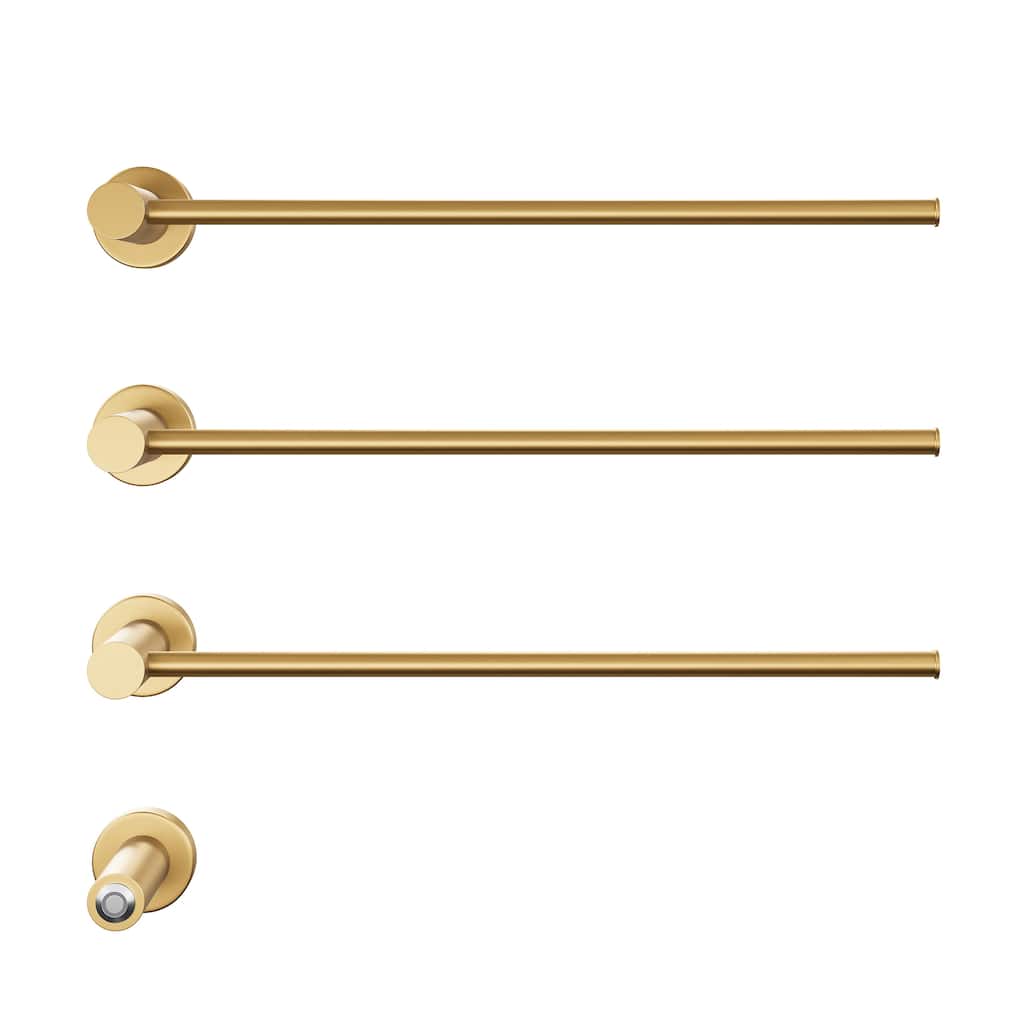Claire 3-Bar Electric Towel Warmer In Brushed Gold - 19.69" x 40.94" x 4.45"