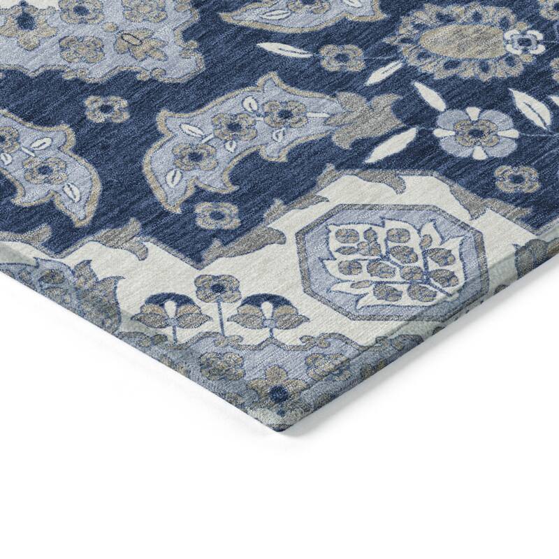 HomeRoots Medallion Traditional Rectangle Outdoor Rug
